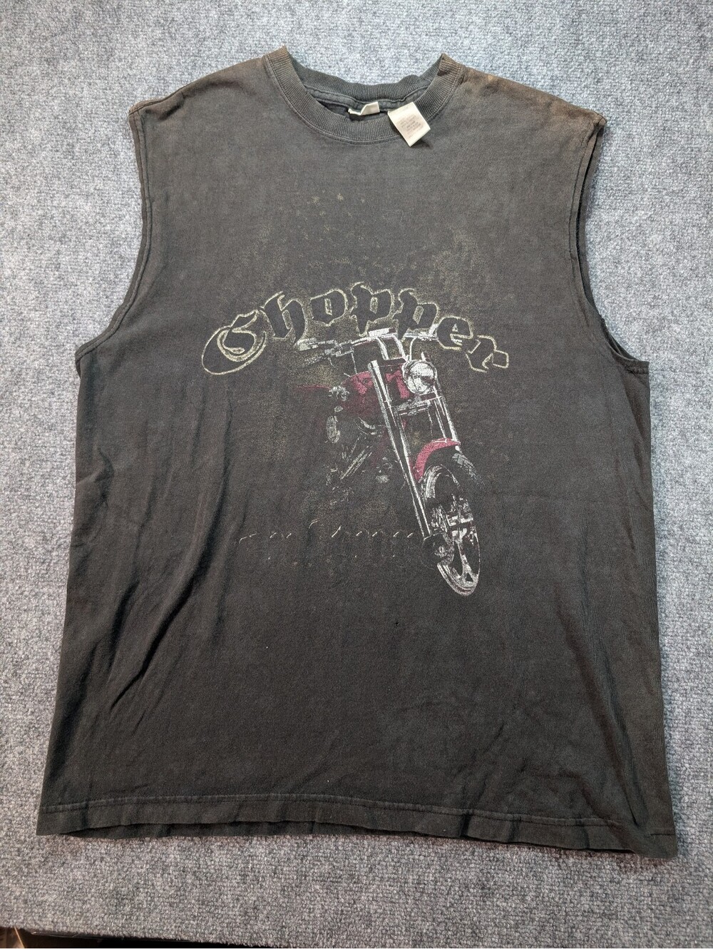 Vintage Y2K No Boundaries Large Black Cut Off Muscle Shirt Tank Grunge Biker